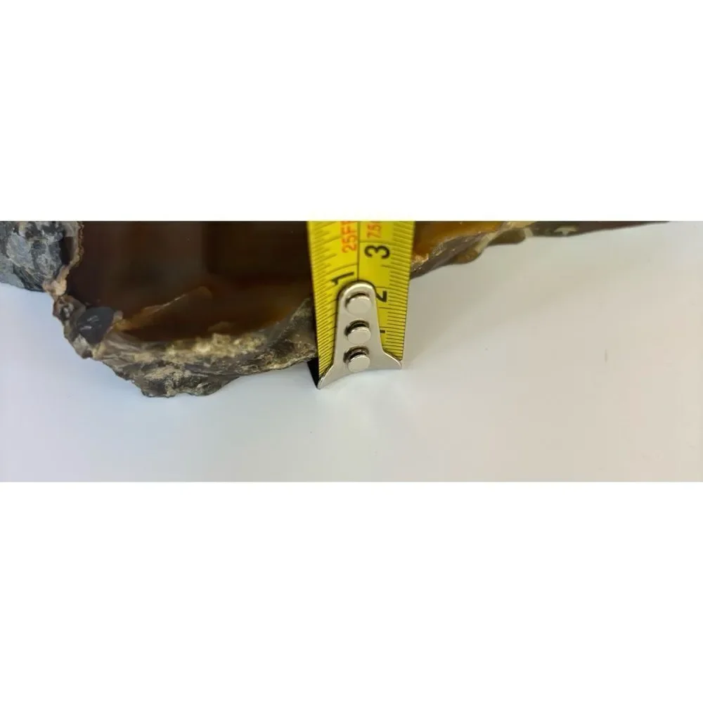 Vintage West Elm Natural Agate Slice Paperweight / Candle Holder